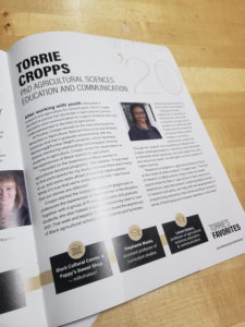 Then and Now Magazine article on Torrie Cropps, Ag in Color, and Black in Ag.